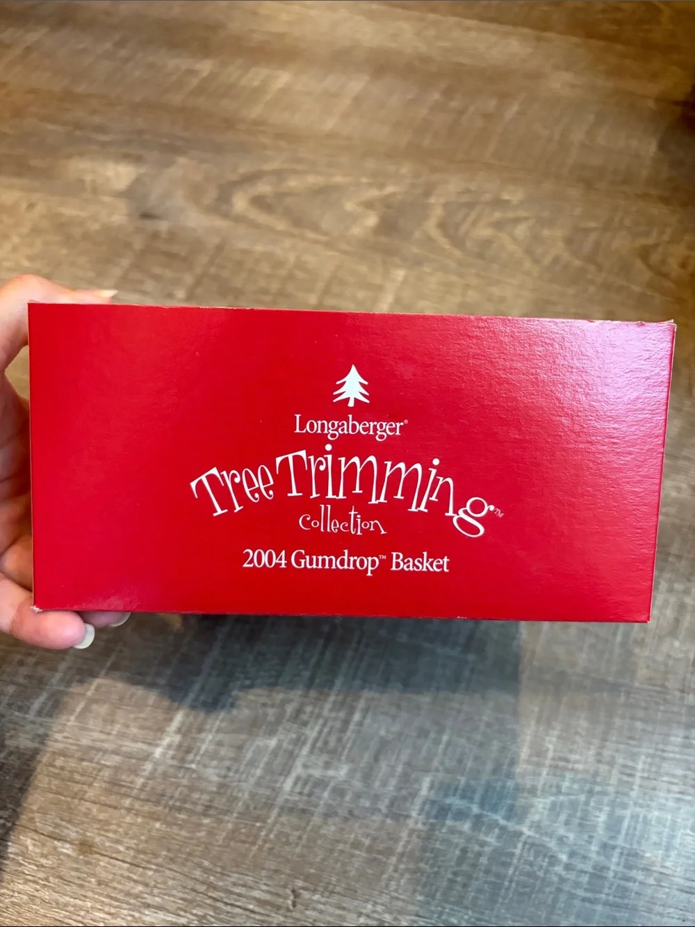 Longaberger 2004 Gumdrop Tree Trimming Christmas Basket with Tie On & Protector
